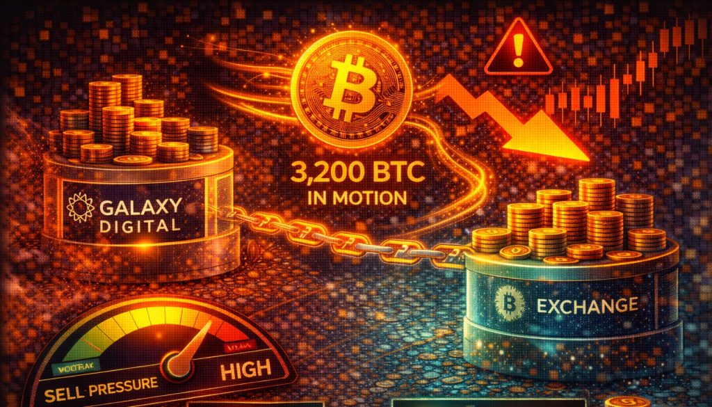 3,200 Bitcoin In Motion: Galaxy Digital Activity Adds Sell-Side Pressure Risk 3,200 Bitcoin In Motion: Galaxy Digital Activity Adds Sell-Side Pressure Risk
